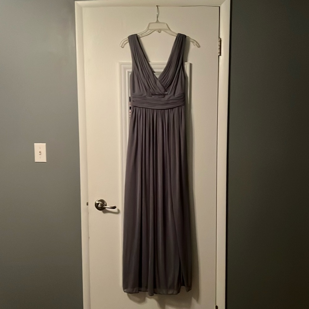 David’s Bridal Grey Bridesmaids Dress